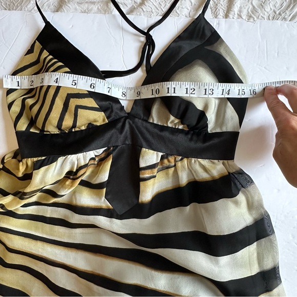 SINGLE DRESS 100% Silk Spaghetti Strap Fit & Flare Animal Print Dress- Petite - Picture 8 of 10